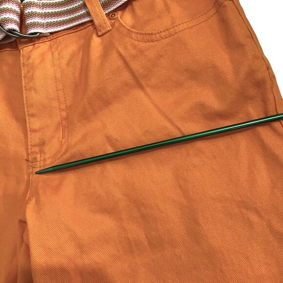 CATO Capri Pants Jeans Womens Size 10 Darker Orange Stretch Belted - Picture 5 of 7
